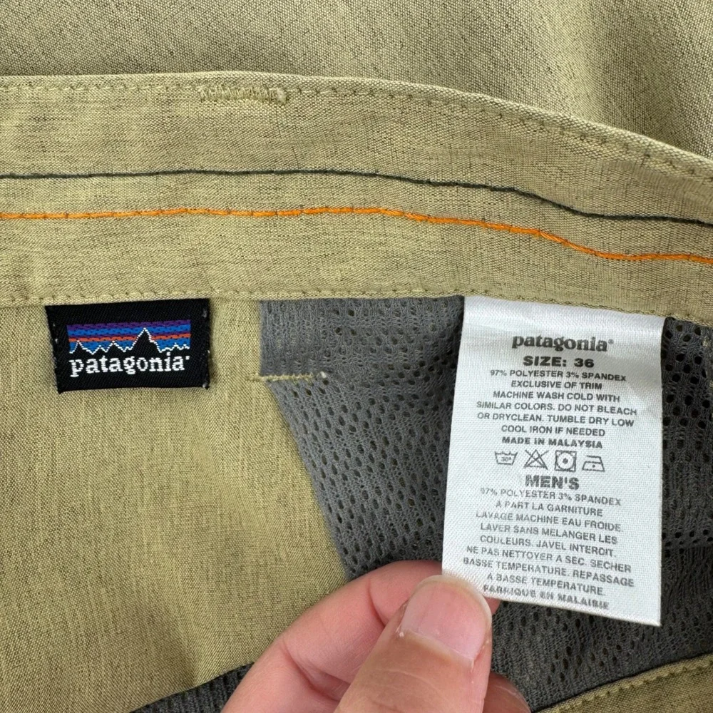 Patagonia Men Size 36 Khaki Cargo Shorts Outdoor Casual Hiking Travel